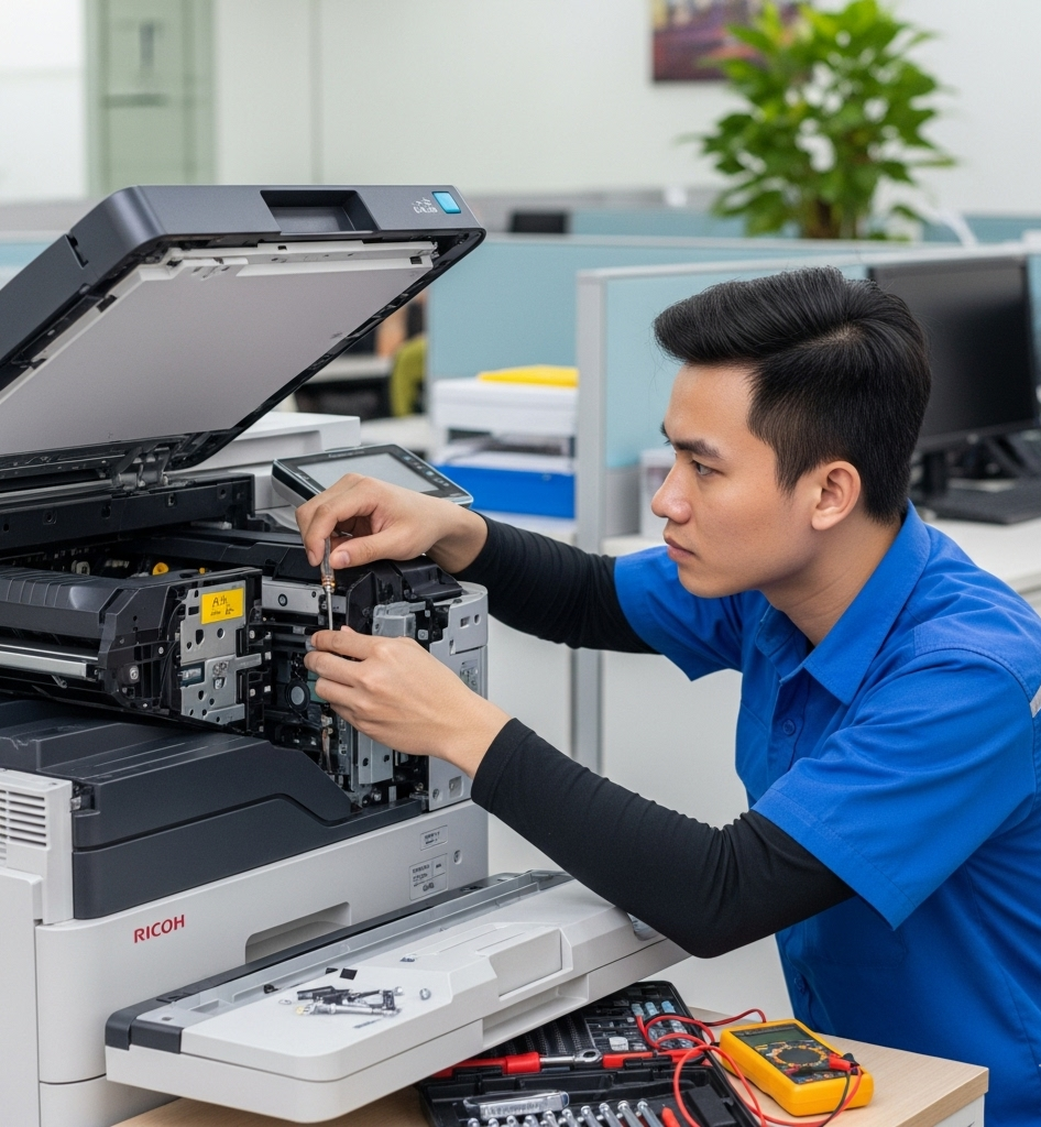 Nhân viên bảo trì máy photocopy tại Quang Minh